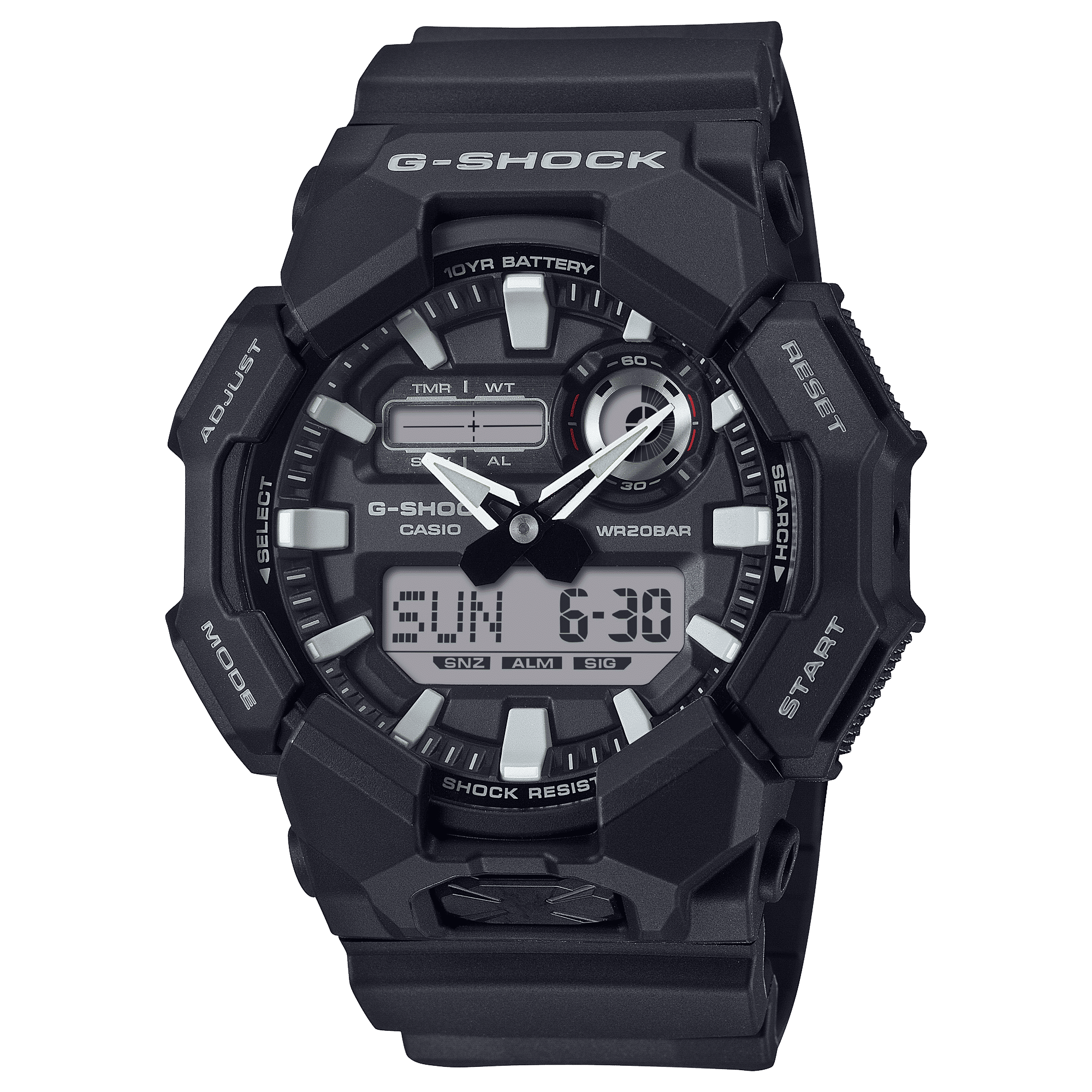 CASIO G-SHOCK GA-010-1ADR BLACK ANALOG-DIGITAL DIAL BLACK BIO-BASED RESIN BAND G1601